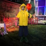 4 Ft Life Size Halloween Animatronics Prop with Sound & Touch Activated Sensor and Light Up Balloon
