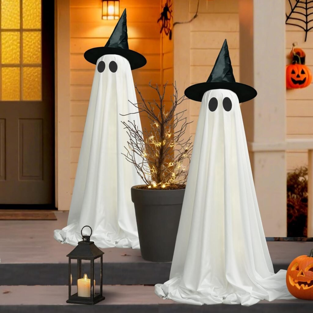 Halloween Ghost LED String Lights Decor Indoor/Outdoor Light Up Spooky Decoration with Remote Control