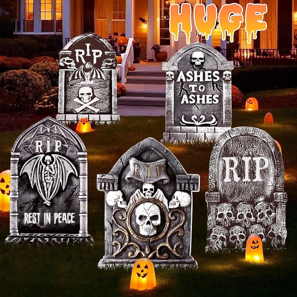 25.6inches Halloween Decorations Outdoor, DIY Halloween Decorations Outdoor of Gravestone Yard Signs