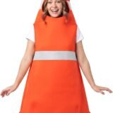 Adult Halloween Traffic Cone costume for women men
