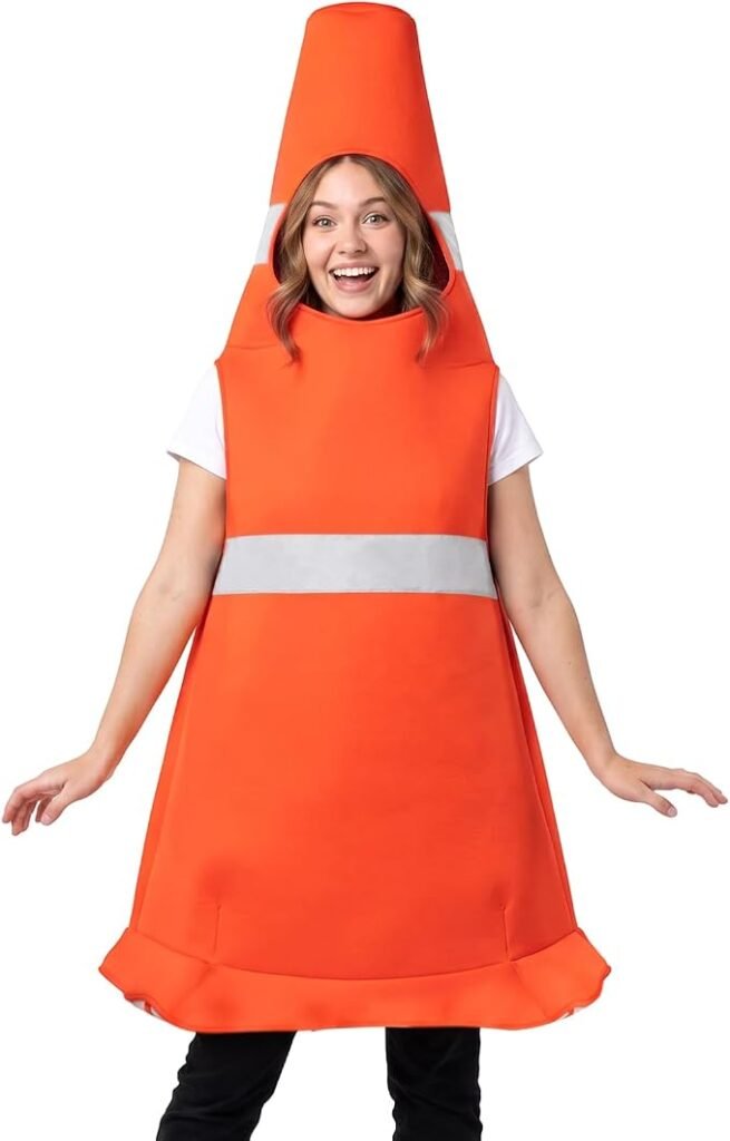 Adult Halloween Traffic Cone costume for women men